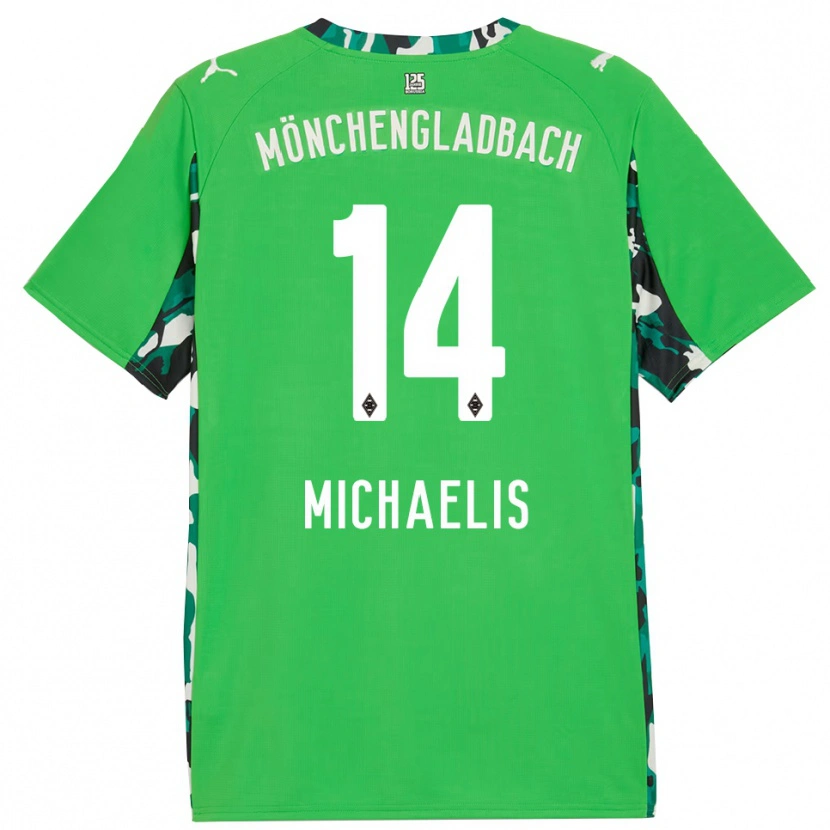 Danxen Hombre Camiseta Yannick Michaelis #14 Verde Negro 2ª Equipación 2025/26 La Camisa México