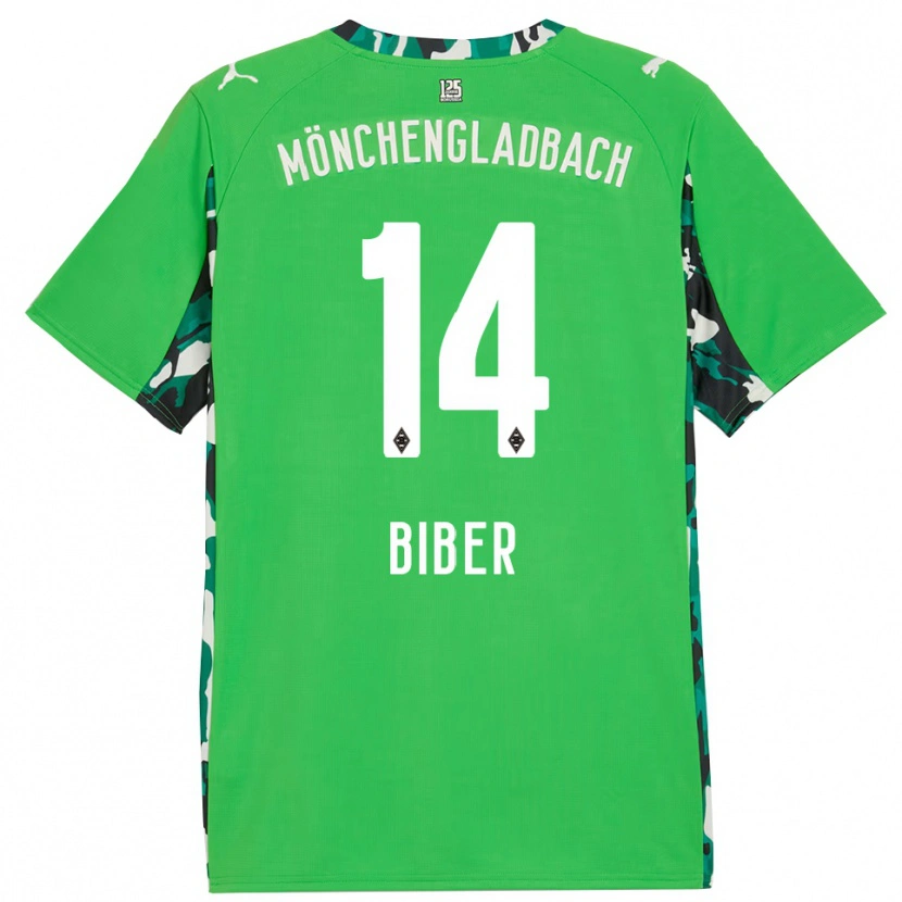 Danxen Hombre Camiseta Edin Biber #14 Verde Negro 2ª Equipación 2025/26 La Camisa México