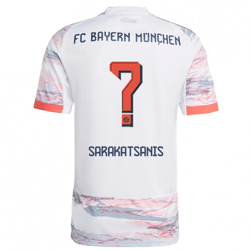 Danxen Hombre Camiseta Angelos Sarakatsanis #0 Blanco Gris 2ª Equipación 2025/26 La Camisa México