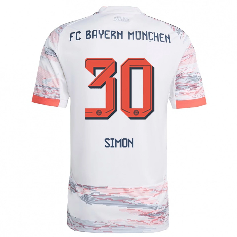 Danxen Hombre Camiseta Carolin Simon #30 Blanco Gris 2ª Equipación 2025/26 La Camisa México