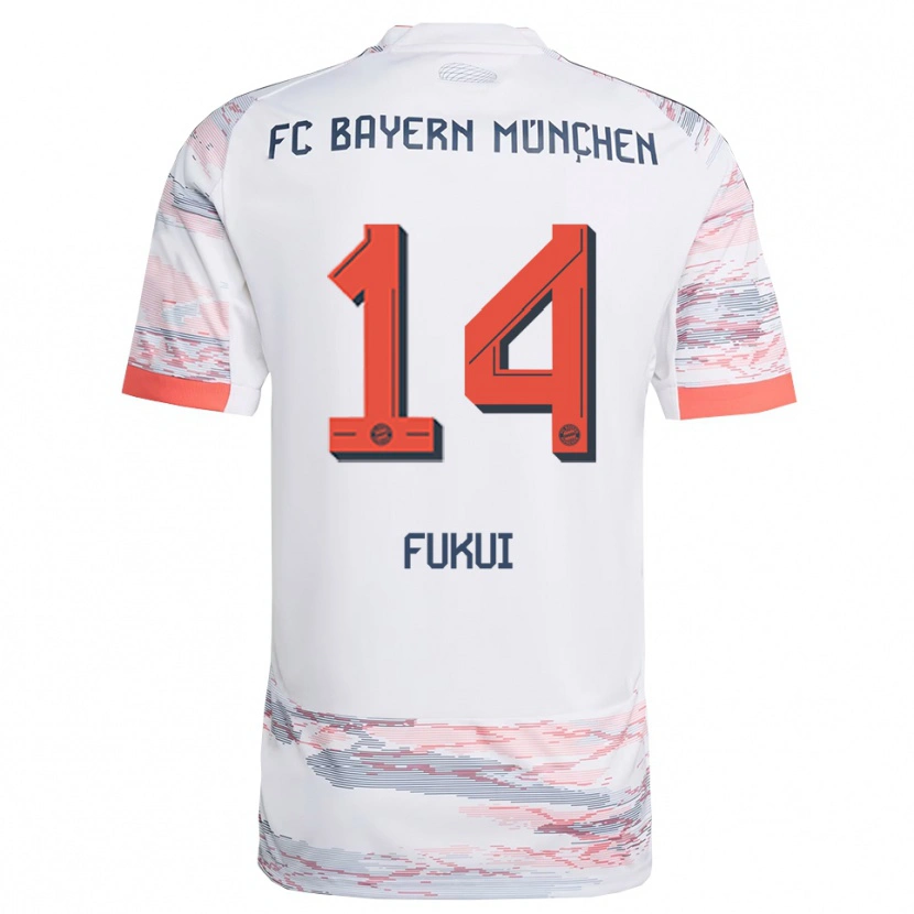 Danxen Hombre Camiseta Taichi Fukui #14 Blanco Gris 2ª Equipación 2025/26 La Camisa México