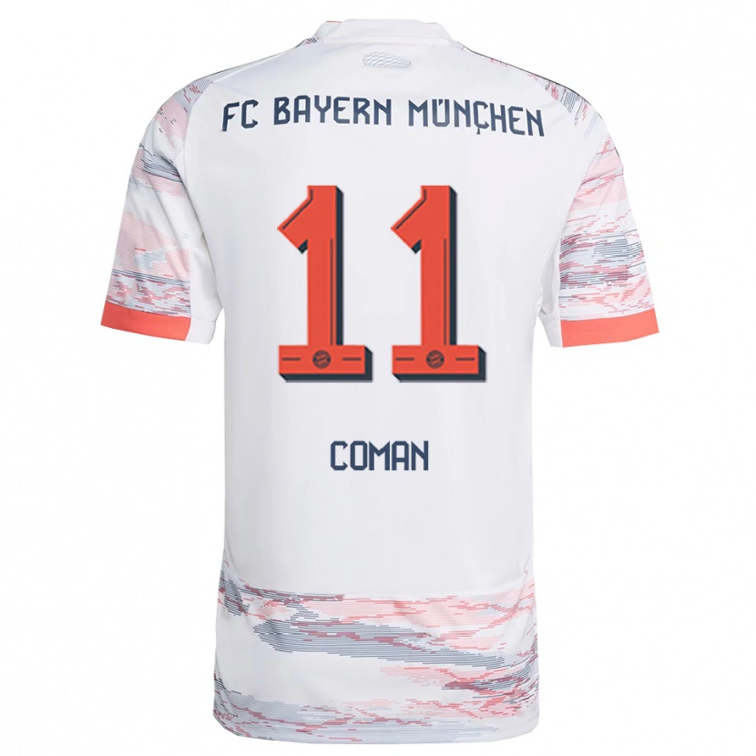 Danxen Hombre Camiseta Kingsley Coman #11 Blanco Gris 2ª Equipación 2025/26 La Camisa México