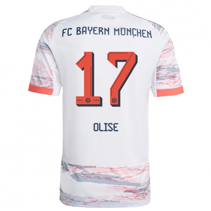 Danxen Hombre Camiseta Michael Olise #17 Blanco Gris 2ª Equipación 2025/26 La Camisa México