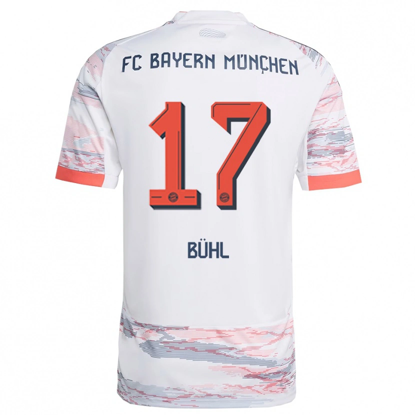 Danxen Hombre Camiseta Klara Bühl #17 Blanco Gris 2ª Equipación 2025/26 La Camisa México