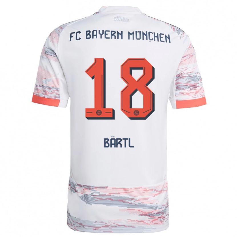 Danxen Hombre Camiseta Jannis Bärtl #18 Blanco Gris 2ª Equipación 2025/26 La Camisa México