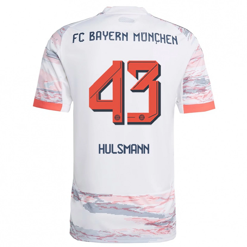 Danxen Hombre Camiseta Tom Hulsmann #43 Blanco Gris 2ª Equipación 2025/26 La Camisa México