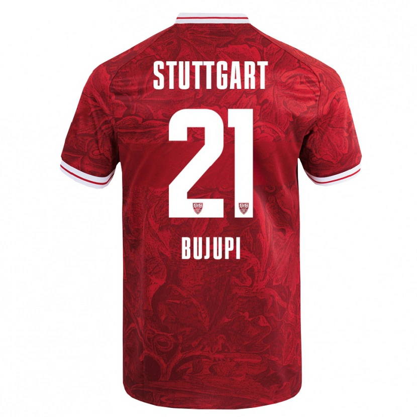 Danxen Hombre Camiseta Eliot Bujupi #21 Rojo Negro 2ª Equipación 2025/26 La Camisa México