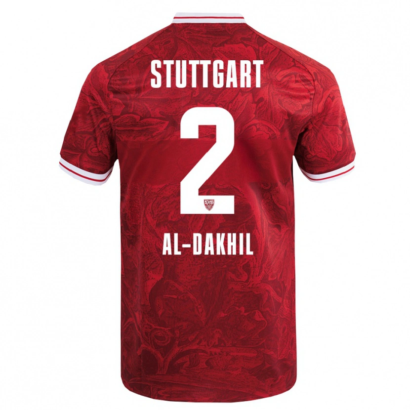 Danxen Hombre Camiseta Ameen Al-Dakhil #2 Rojo Negro 2ª Equipación 2025/26 La Camisa México