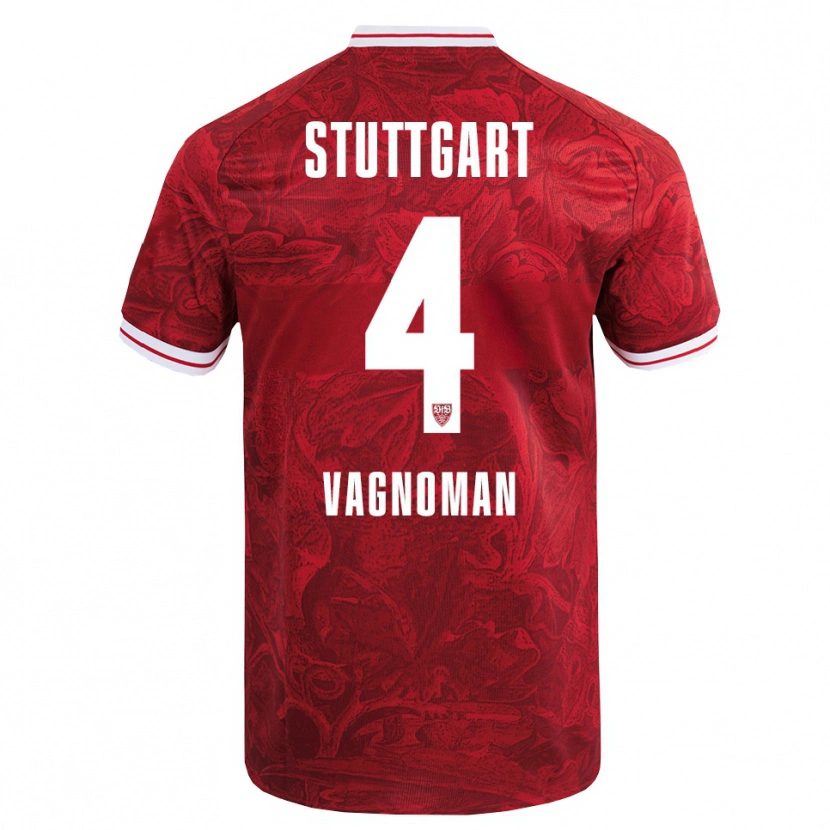 Danxen Hombre Camiseta Josha Vagnoman #4 Rojo Negro 2ª Equipación 2025/26 La Camisa México