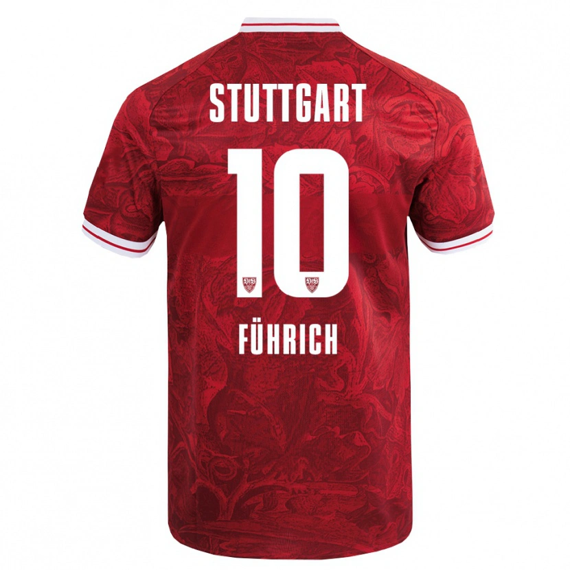 Danxen Hombre Camiseta Chris Führich #10 Rojo Negro 2ª Equipación 2025/26 La Camisa México