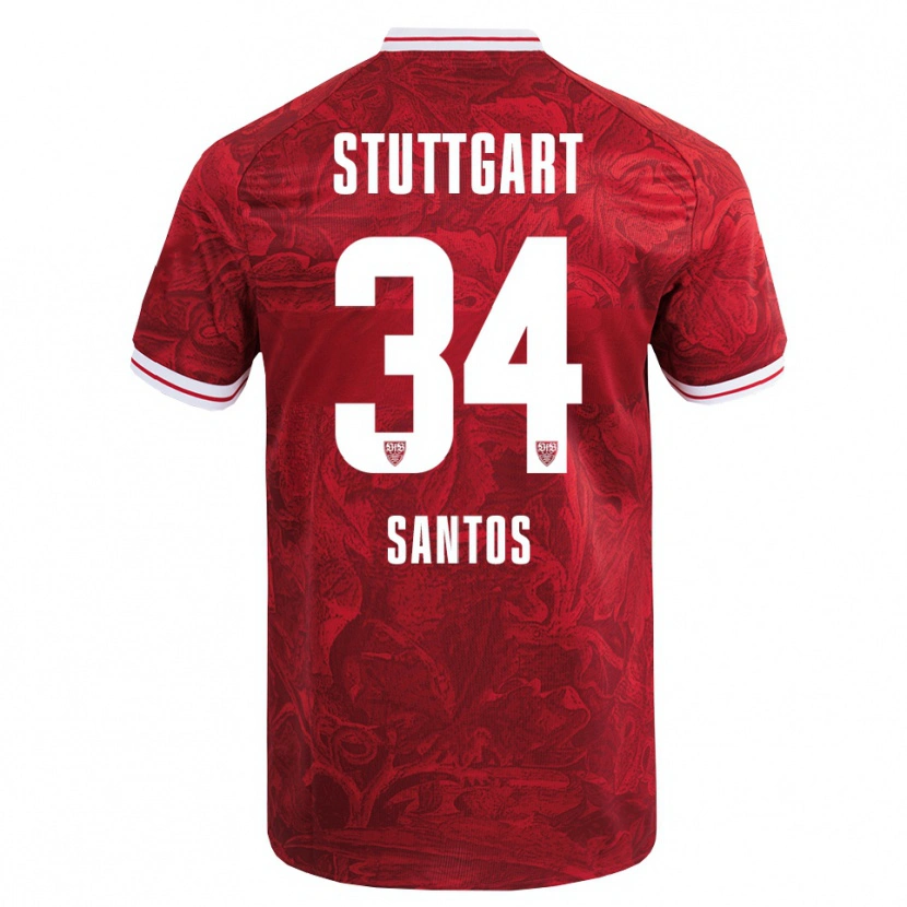 Danxen Hombre Camiseta Tom Santos #34 Rojo Negro 2ª Equipación 2025/26 La Camisa México