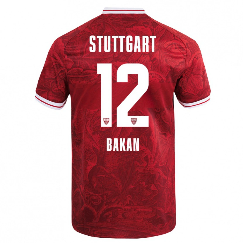 Danxen Hombre Camiseta Eren Bakan #12 Rojo Negro 2ª Equipación 2025/26 La Camisa México