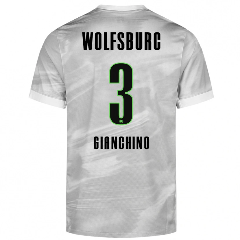 Danxen Hombre Camiseta Michele Gianchino #3 Gris Blanco 2ª Equipación 2025/26 La Camisa México