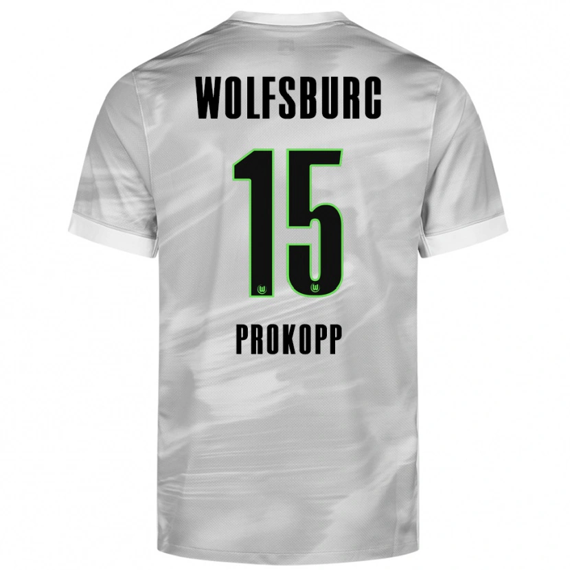 Danxen Hombre Camiseta Oskar Prokopp #15 Gris Blanco 2ª Equipación 2025/26 La Camisa México