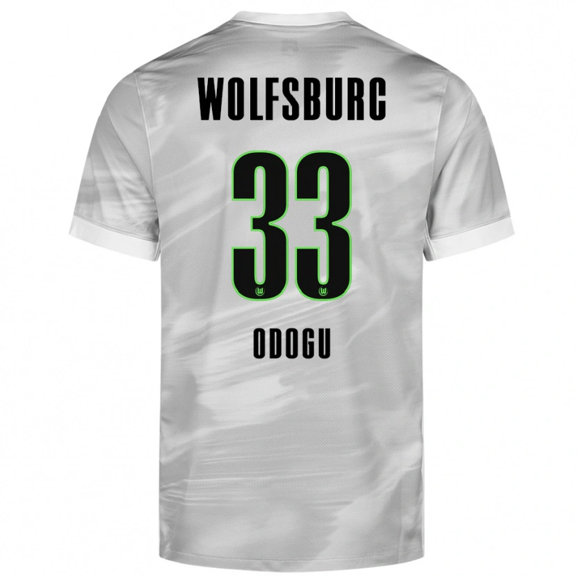 Danxen Hombre Camiseta David Odogu #33 Gris Blanco 2ª Equipación 2025/26 La Camisa México