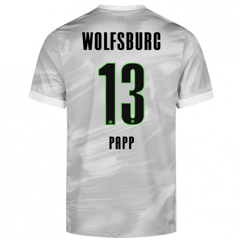 Danxen Hombre Camiseta Luca Papp #13 Gris Blanco 2ª Equipación 2025/26 La Camisa México