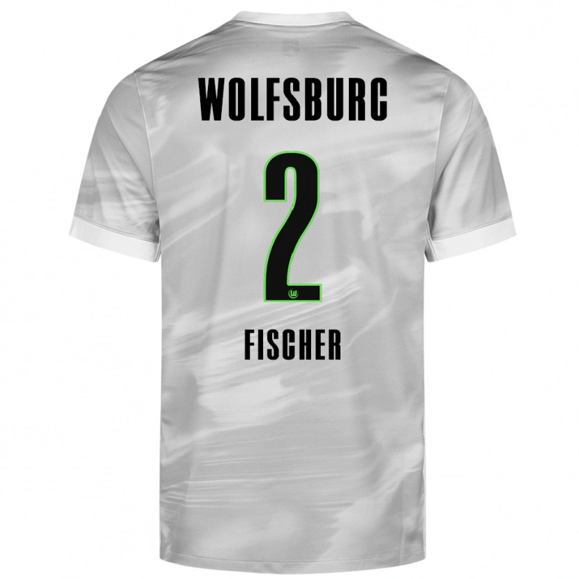 Danxen Hombre Camiseta Kilian Fischer #2 Gris Blanco 2ª Equipación 2025/26 La Camisa México