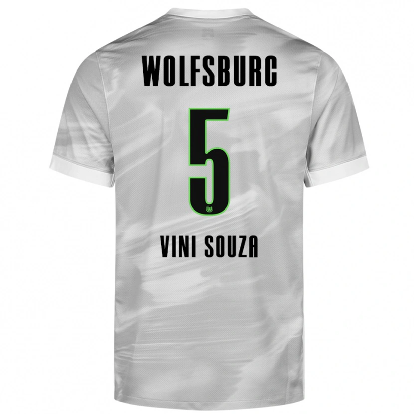 Danxen Hombre Camiseta Vini Souza #5 Gris Blanco 2ª Equipación 2025/26 La Camisa México