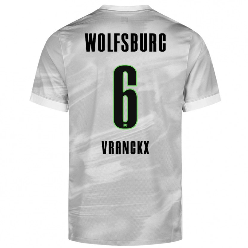 Danxen Hombre Camiseta Aster Vranckx #6 Gris Blanco 2ª Equipación 2025/26 La Camisa México