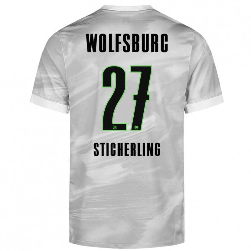 Danxen Hombre Camiseta Carl-Anton Sticherling #27 Gris Blanco 2ª Equipación 2025/26 La Camisa México