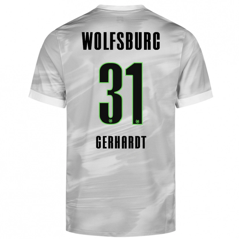 Danxen Hombre Camiseta Yannick Gerhardt #31 Gris Blanco 2ª Equipación 2025/26 La Camisa México