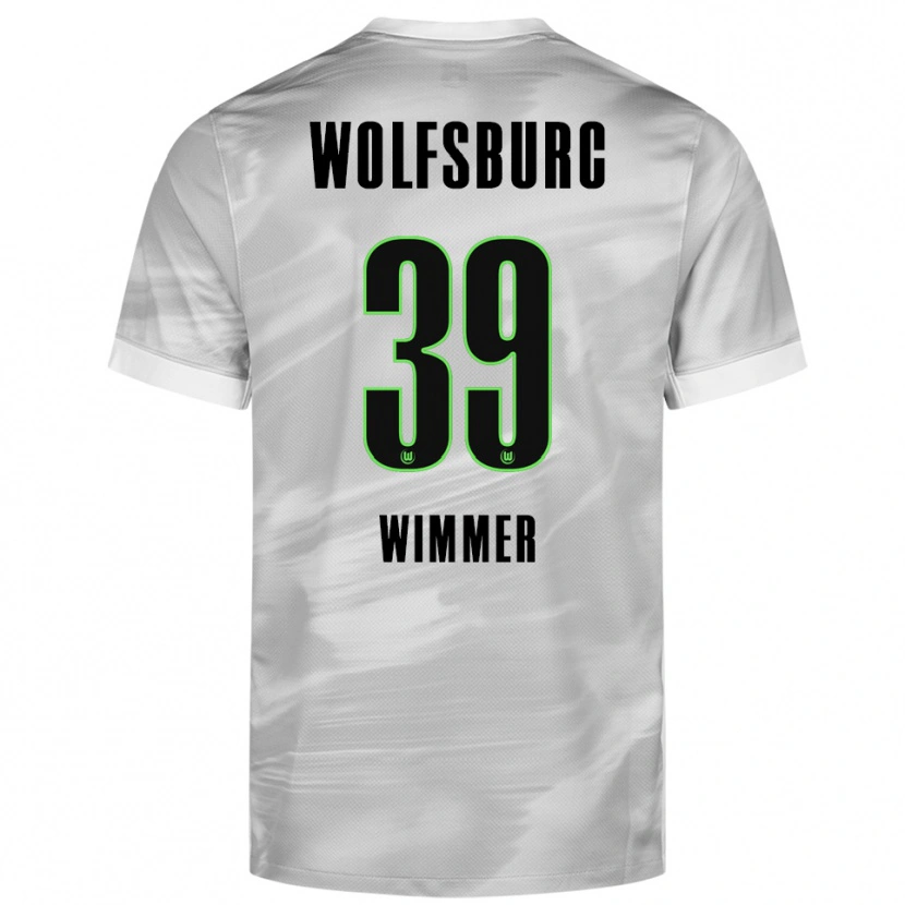 Danxen Hombre Camiseta Patrick Wimmer #39 Gris Blanco 2ª Equipación 2025/26 La Camisa México