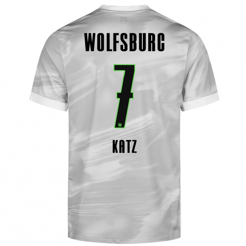 Danxen Hombre Camiseta Bruno Katz #7 Gris Blanco 2ª Equipación 2025/26 La Camisa México