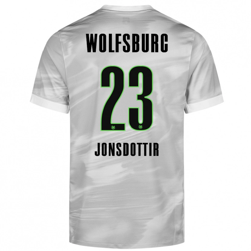 Danxen Hombre Camiseta Sveindís Jane Jónsdóttir #23 Gris Blanco 2ª Equipación 2025/26 La Camisa México