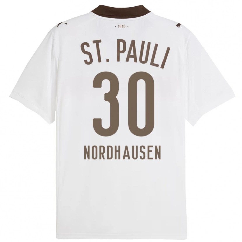 Danxen Hombre Camiseta Neele Nordhausen #30 Blanco Rojo 2ª Equipación 2025/26 La Camisa México