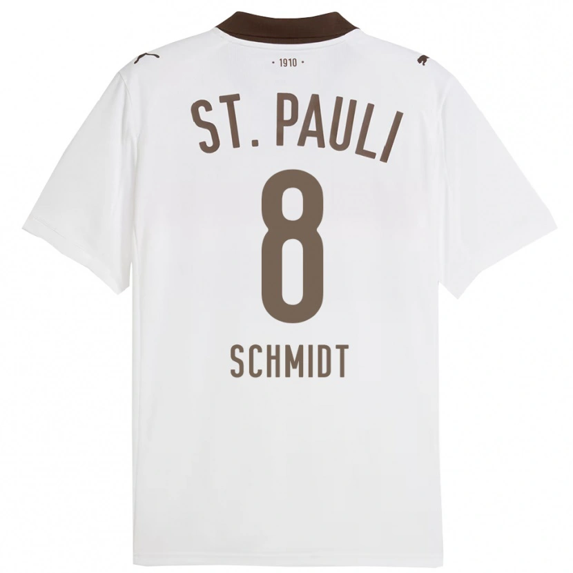 Danxen Hombre Camiseta Nick Schmidt #8 Blanco Rojo 2ª Equipación 2025/26 La Camisa México