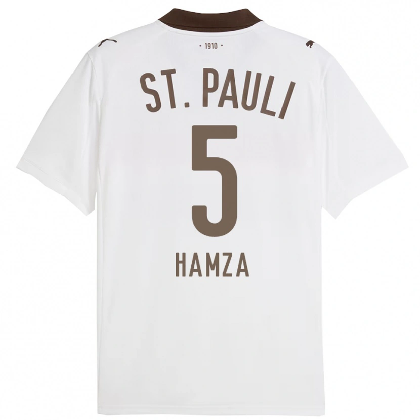 Danxen Hombre Camiseta Samet Hamza #5 Blanco Rojo 2ª Equipación 2025/26 La Camisa México
