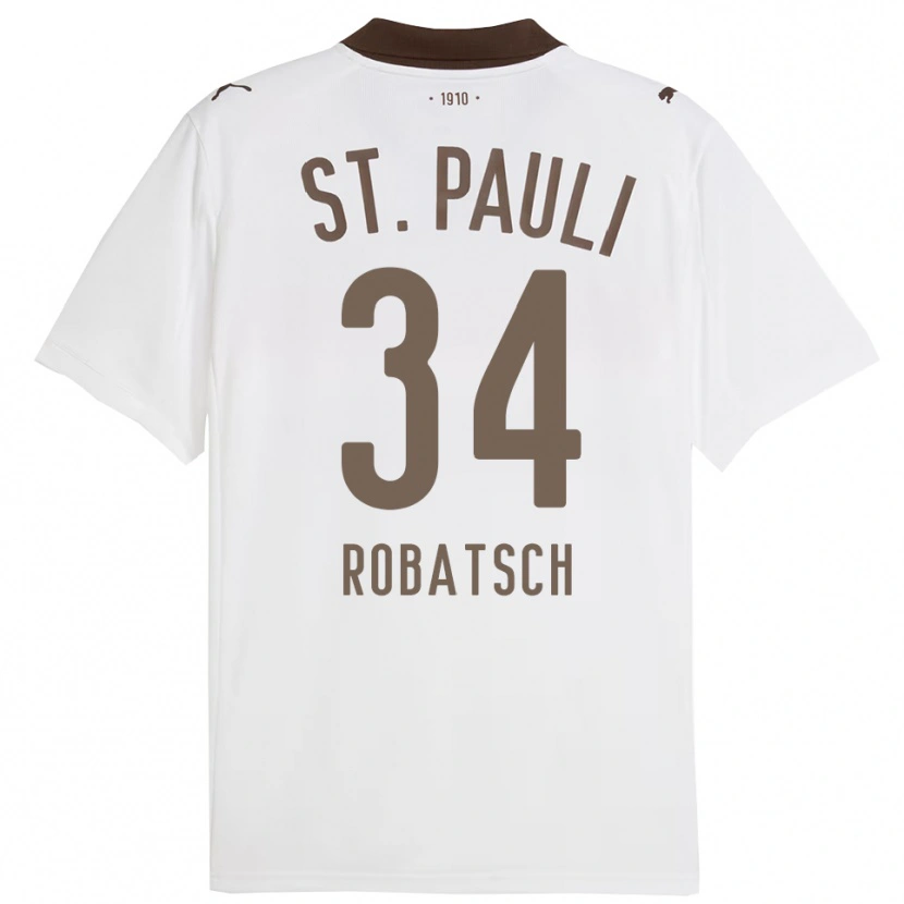 Danxen Hombre Camiseta Jannik Robatsch #34 Blanco Rojo 2ª Equipación 2025/26 La Camisa México