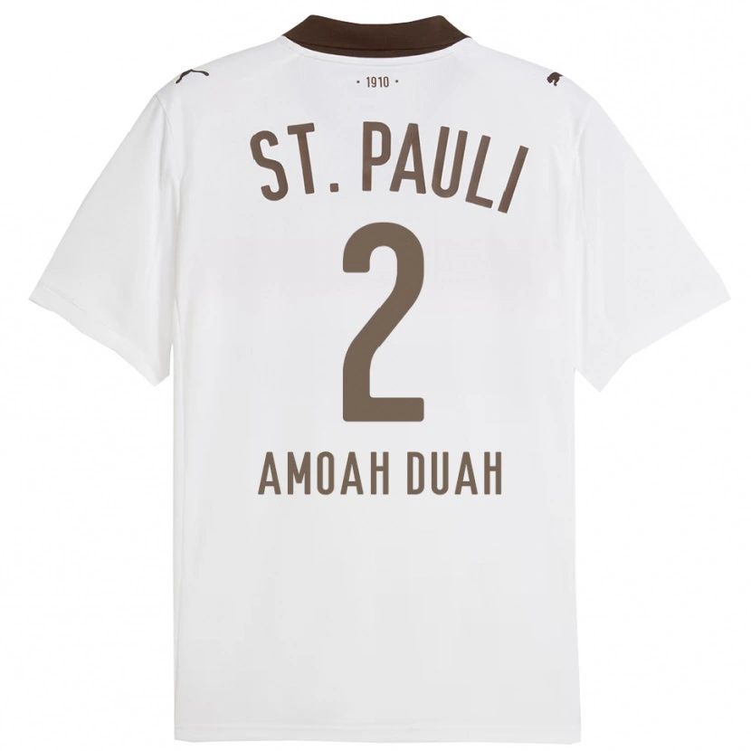Danxen Hombre Camiseta Reuel Amoah Duah #2 Blanco Rojo 2ª Equipación 2025/26 La Camisa México