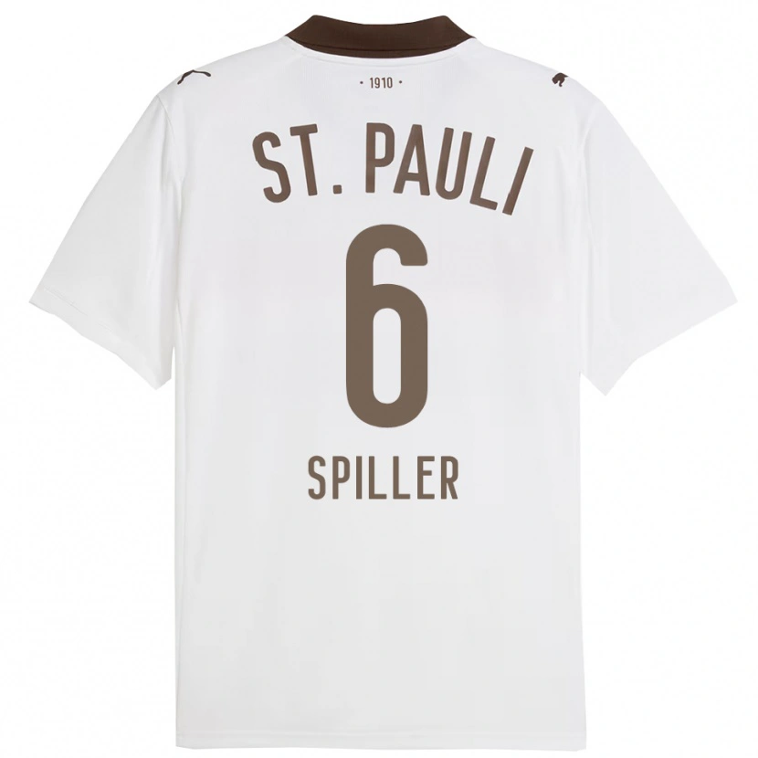 Danxen Hombre Camiseta Nele Spiller #6 Blanco Rojo 2ª Equipación 2025/26 La Camisa México