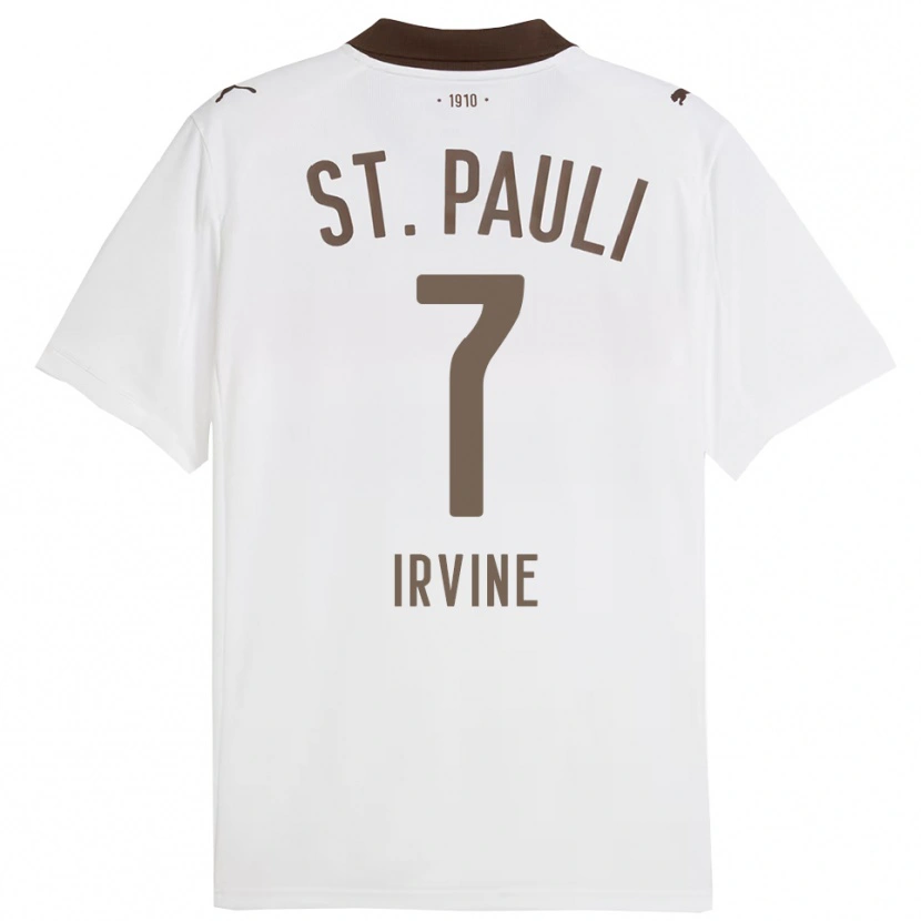 Danxen Hombre Camiseta Jackson Irvine #7 Blanco Rojo 2ª Equipación 2025/26 La Camisa México