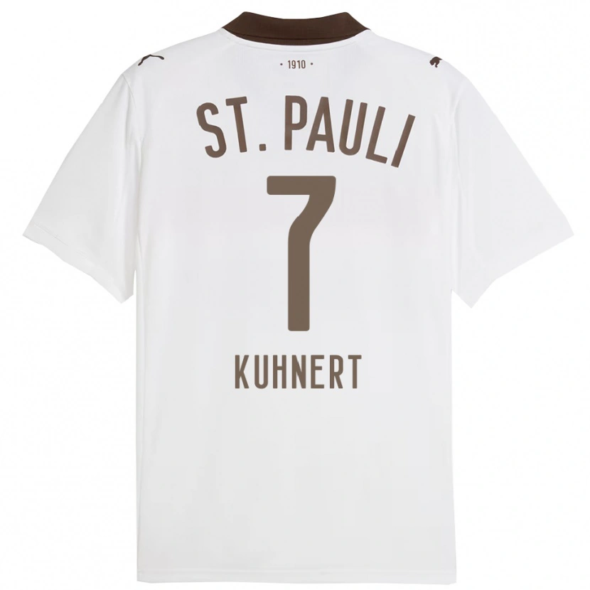 Danxen Hombre Camiseta Carlotta Kuhnert #7 Blanco Rojo 2ª Equipación 2025/26 La Camisa México