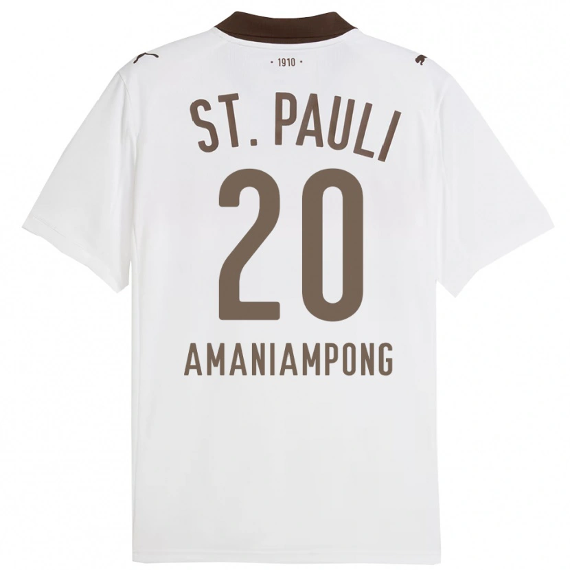 Danxen Hombre Camiseta Marces Amaniampong #20 Blanco Rojo 2ª Equipación 2025/26 La Camisa México