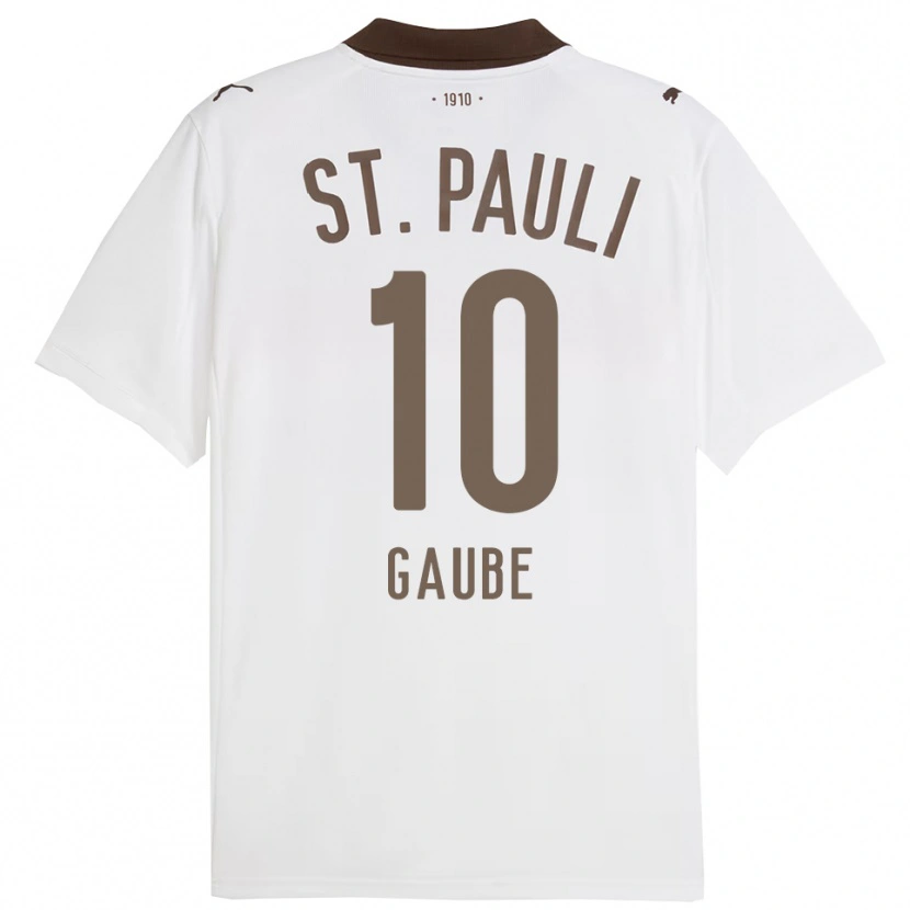 Danxen Hombre Camiseta Bastian Gaube #10 Blanco Rojo 2ª Equipación 2025/26 La Camisa México