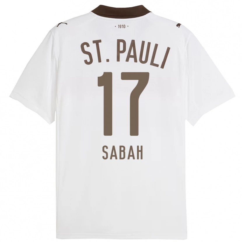 Danxen Hombre Camiseta Haron Sabah #17 Blanco Rojo 2ª Equipación 2025/26 La Camisa México