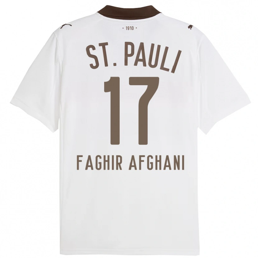Danxen Hombre Camiseta Younan Faghir Afghani #17 Blanco Rojo 2ª Equipación 2025/26 La Camisa México
