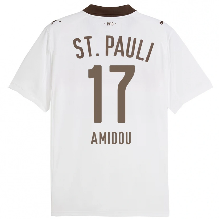 Danxen Hombre Camiseta Amir Amidou #17 Blanco Rojo 2ª Equipación 2025/26 La Camisa México