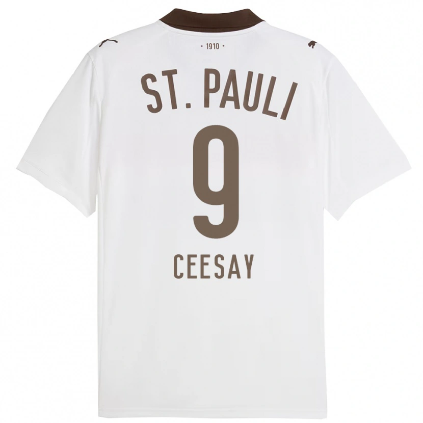 Danxen Hombre Camiseta Abdoulie Ceesay #9 Blanco Rojo 2ª Equipación 2025/26 La Camisa México