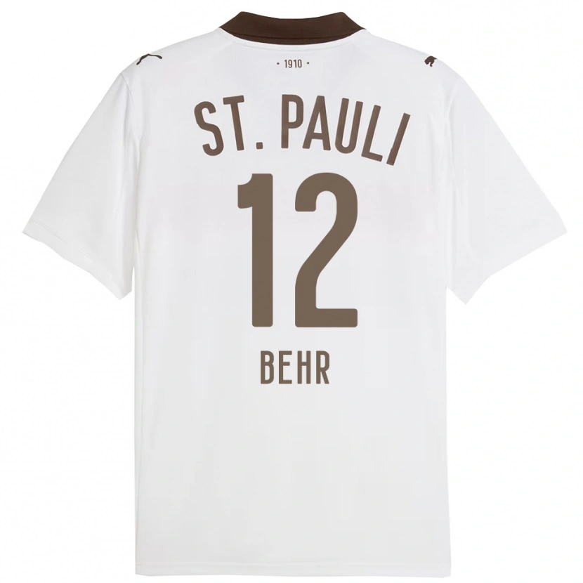 Danxen Hombre Camiseta Juri Behr #12 Blanco Rojo 2ª Equipación 2025/26 La Camisa México