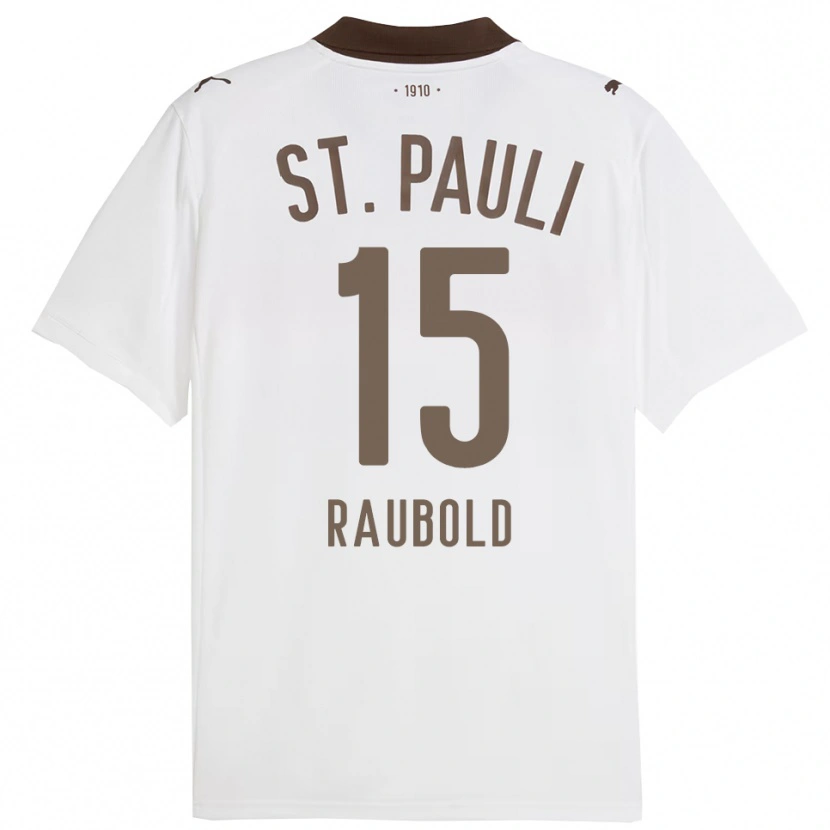 Danxen Hombre Camiseta Jannis Raubold #15 Blanco Rojo 2ª Equipación 2025/26 La Camisa México
