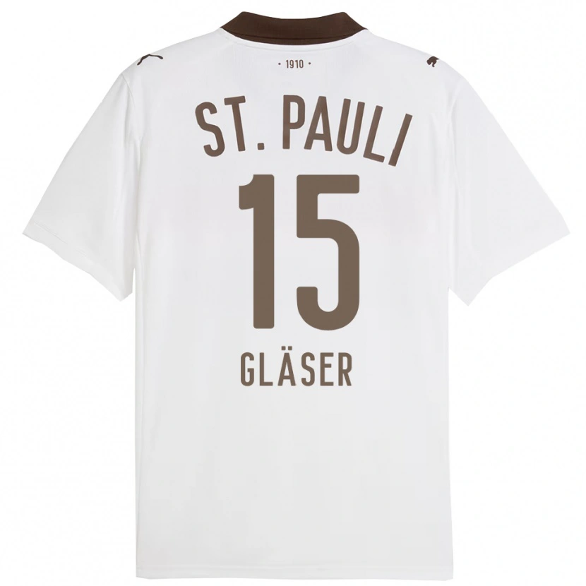 Danxen Hombre Camiseta Julian Gläser #15 Blanco Rojo 2ª Equipación 2025/26 La Camisa México