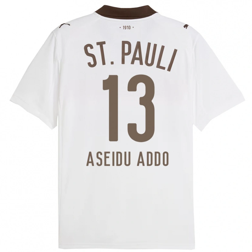 Danxen Hombre Camiseta Joel Aseidu Addo #13 Blanco Rojo 2ª Equipación 2025/26 La Camisa México
