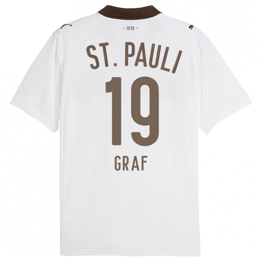 Danxen Hombre Camiseta Alexander Graf #19 Blanco Rojo 2ª Equipación 2025/26 La Camisa México