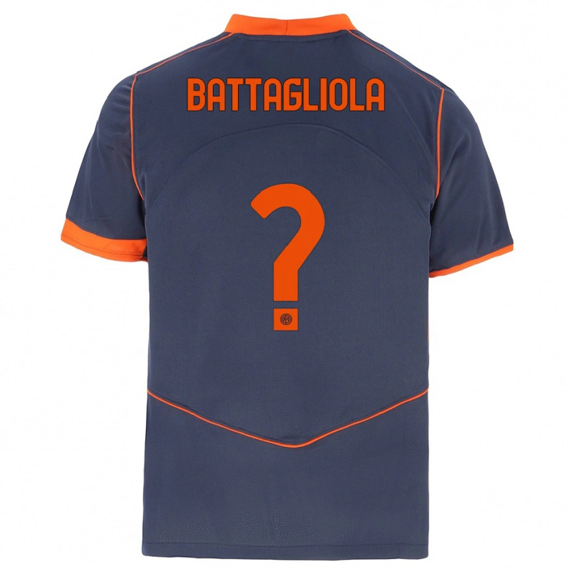 Danxen Hombre Camiseta Lorenzo Battagliola #0 Gris Naranja Equipación Tercera 2025/26 La Camisa México