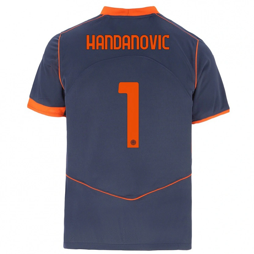 Danxen Hombre Camiseta Samir Handanovic #1 Gris Naranja Equipación Tercera 2025/26 La Camisa México