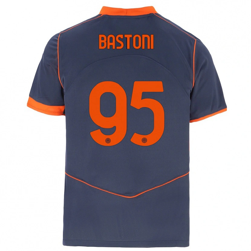 Danxen Hombre Camiseta Alessandro Bastoni #95 Gris Naranja Equipación Tercera 2025/26 La Camisa México
